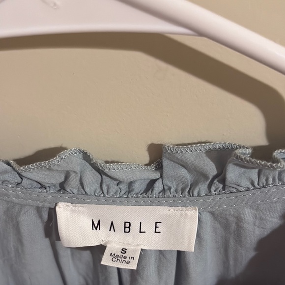 MARBLE Light Blue Ruffle Trim Top - Picture 2 of 5